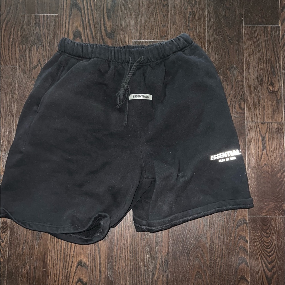 Essentials Jet Black Casual Shorts